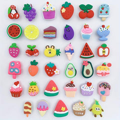 35pcs Strawberry Ice Cream Shoe Charm Resin Clogs DIY Accessories