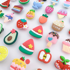 35pcs Strawberry Ice Cream Shoe Charm Resin Clogs DIY Accessories