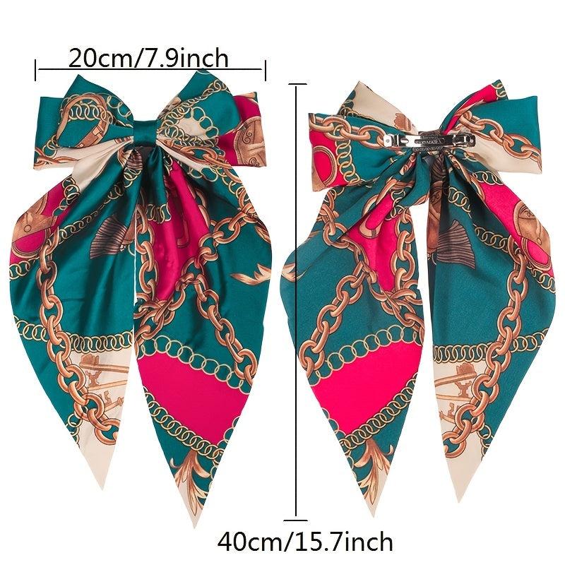 Satin Hair Barrettes Clip Large Bow Hair Slides French Barrette
