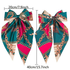 Satin Hair Barrettes Clip Large Bow Hair Slides French Barrette