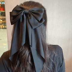 Satin Hair Barrettes Clip Large Bow Hair Slides French Barrette