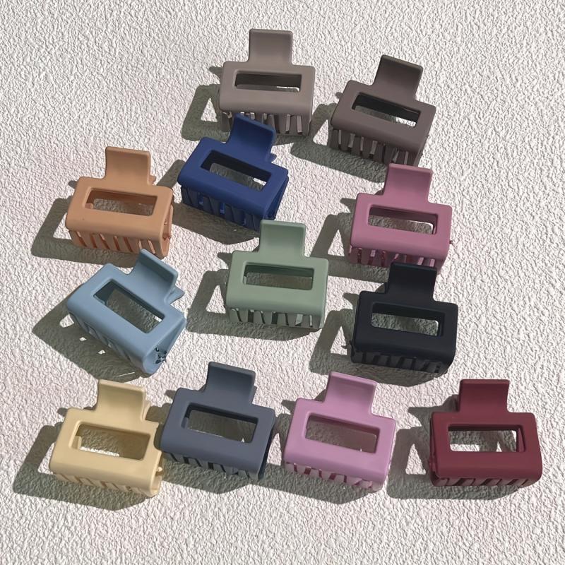 6pcs Small Hair Claw Frosted Rectangle Hair Claw For Thin And Thick Hair