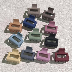 6pcs Small Hair Claw Frosted Rectangle Hair Claw For Thin And Thick Hair