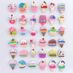 36pcs Ice Cream Cake Shoe Charm Resin Buckle DIY Accessories