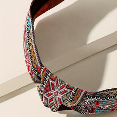 Embroidery Knotted Headband Striped Middle Knot Women's