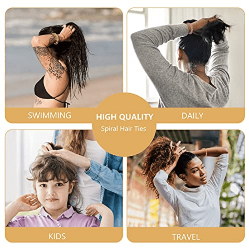 6pcs Spiral Hair Tie No Crease Elastic Ponytail Holder Hair Accessories