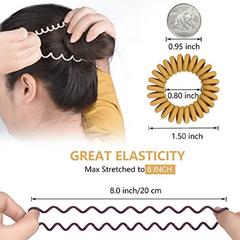 6pcs Spiral Hair Tie No Crease Elastic Ponytail Holder Hair Accessories