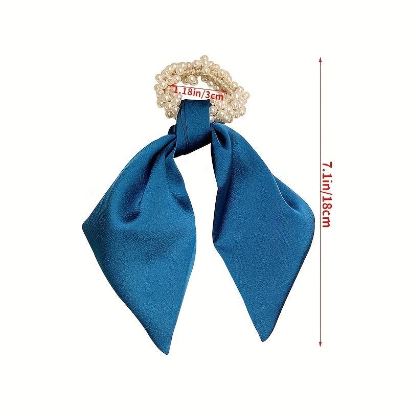 Faux Pearl Hair Tie Elastic Scrunchie Ponytail Holder Head Jewelry
