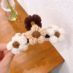 Knitted Flower Woolen Hair Claw Clip Winter Grip Thick Hair Accessories