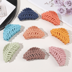 Colorful Frosted Leaves Hair Clip for Women Hollow Leaf Hair Claw