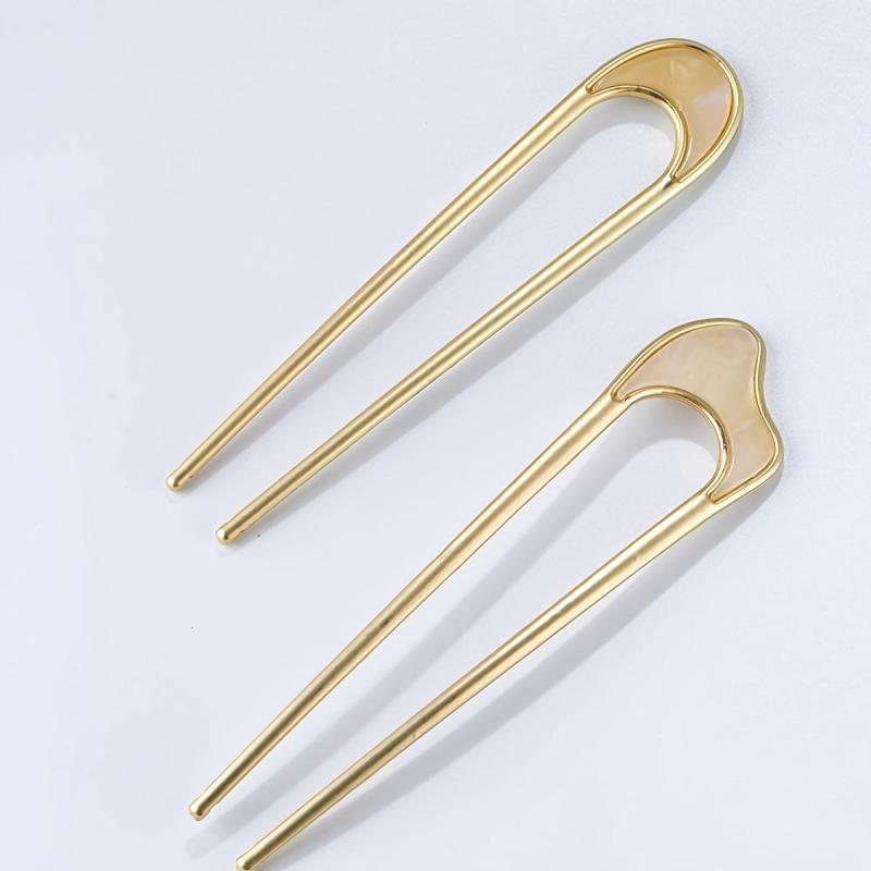 2PCS Vintage U Shaped Hair Pins French Chignon Hair Stick for Women