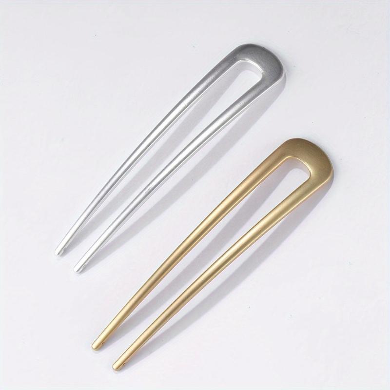 2PCS Vintage U Shaped Hair Pins French Chignon Hair Stick for Women