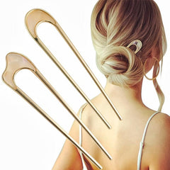 2PCS Vintage U Shaped Hair Pins French Chignon Hair Stick for Women