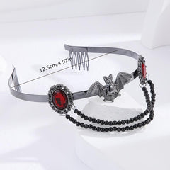 Red Rhinestone Tiara Headband for Halloween Cosplay