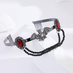 Red Rhinestone Tiara Headband for Halloween Cosplay