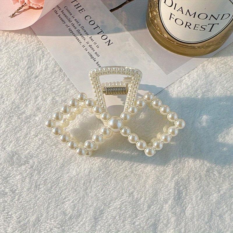 Faux Pearl Hair Pins Geometric Hair Claw Clips