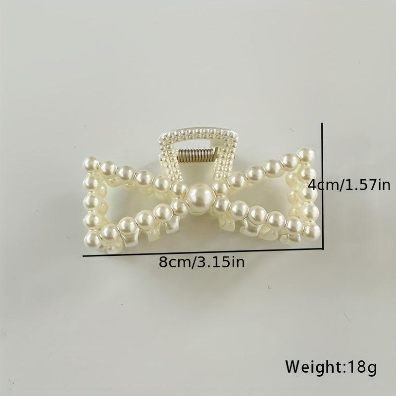 Faux Pearl Hair Pins Geometric Hair Claw Clips