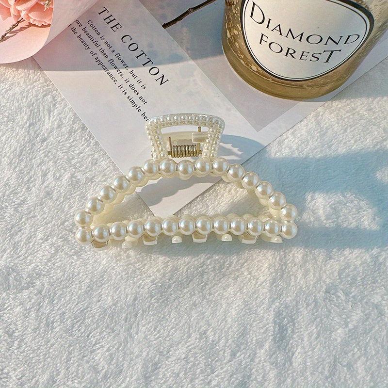 Faux Pearl Hair Pins Geometric Hair Claw Clips
