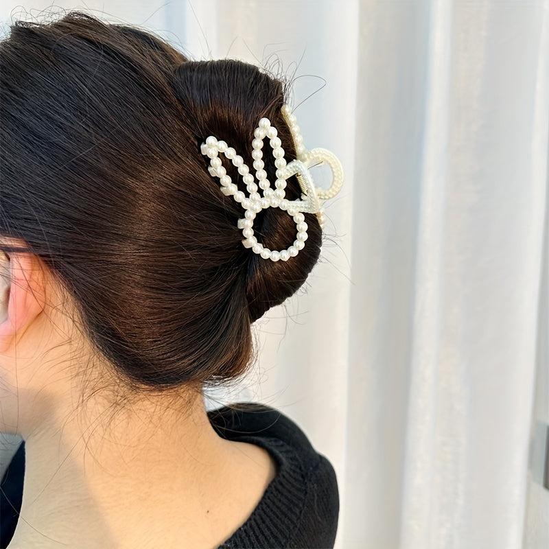 Faux Pearl Hair Pins Geometric Hair Claw Clips