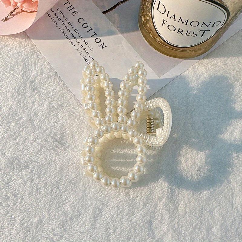 Faux Pearl Hair Pins Geometric Hair Claw Clips