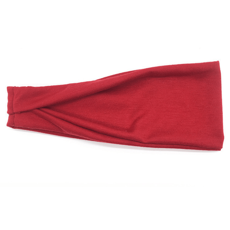 Solid Wide Brim Headband Non Slip Elastic Sweat Band