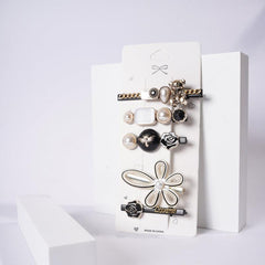 5pcs Geometric Hairpin Faux Pearl Women Hair Clips Girls Barrettes