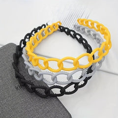 8pcs Bright Wide Headband Hoop Chain Hair Accessories