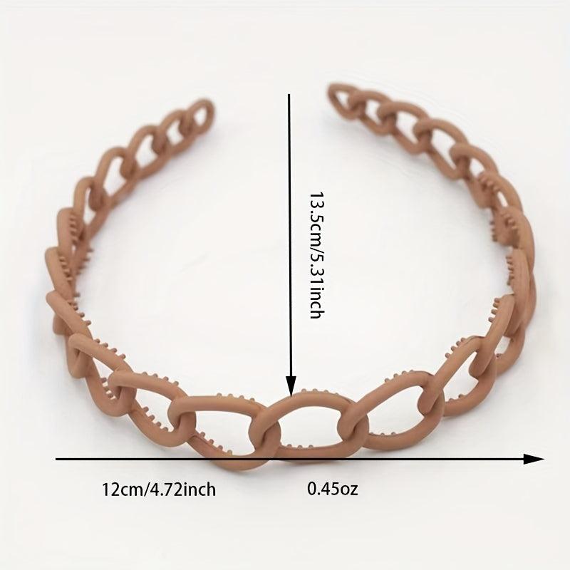 8pcs Bright Wide Headband Hoop Chain Hair Accessories