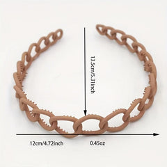 8pcs Bright Wide Headband Hoop Chain Hair Accessories