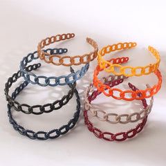 8pcs Bright Wide Headband Hoop Chain Hair Accessories