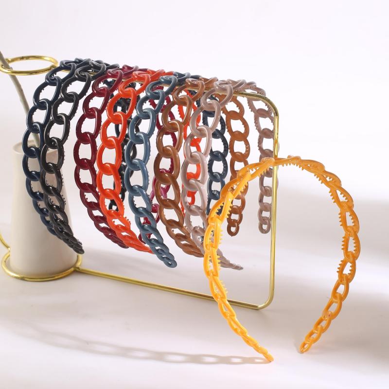 8pcs Bright Wide Headband Hoop Chain Hair Accessories