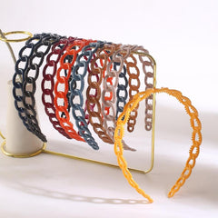 8pcs Bright Wide Headband Hoop Chain Hair Accessories