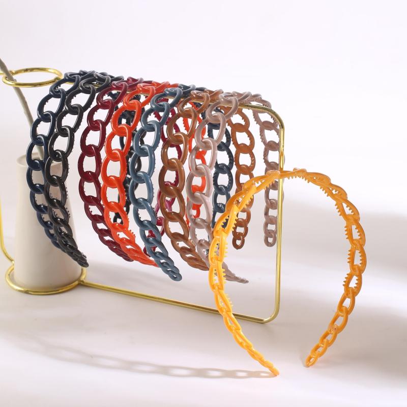 8pcs Bright Wide Headband Hoop Chain Hair Accessories