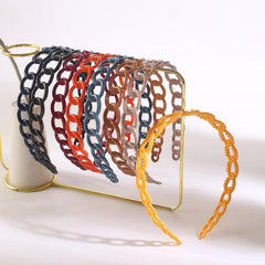 8pcs Bright Wide Headband Hoop Chain Hair Accessories