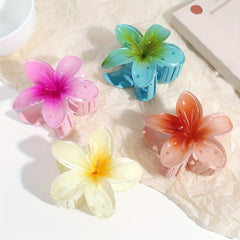 3PCS Flower Gradient Hair Claw Ponytail Holder