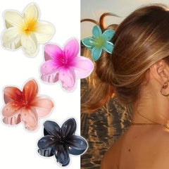 3PCS Flower Gradient Hair Claw Ponytail Holder