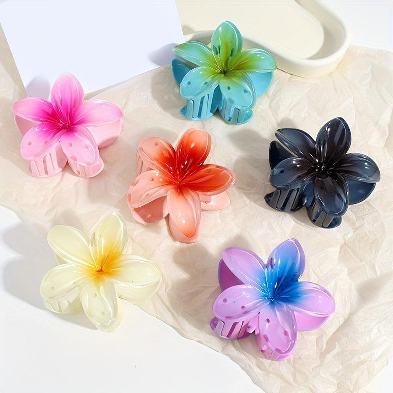 3PCS Flower Gradient Hair Claw Ponytail Holder