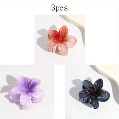 3PCS Flower Gradient Hair Claw Ponytail Holder