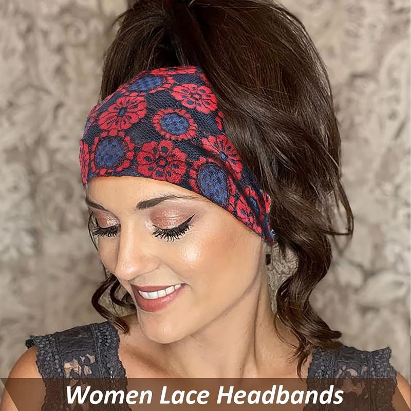 Wide Brim Lace Flower Headband for Women Girls