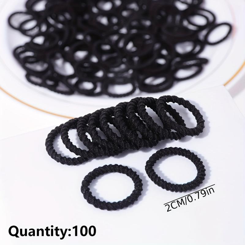 100PCS Classic Hair Tie High Elasticity Hair Rope Ponytail Hair Clip