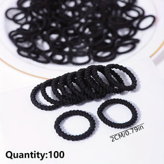 100PCS Classic Hair Tie High Elasticity Hair Rope Ponytail Hair Clip