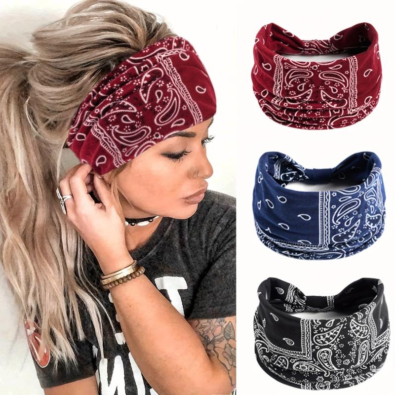 Leopard Print Paisley Pattern Headband Seamless Sports Headband