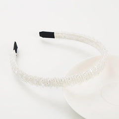 Thin Beaded Crystal Solid Headband Women's Hair Accessories