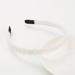 Thin Beaded Crystal Solid Headband Women's Hair Accessories