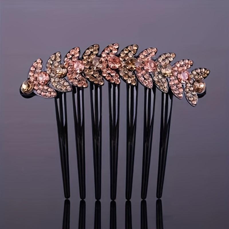Wheat Shape Rhinestone Hair Comb Insert Hair Headdress