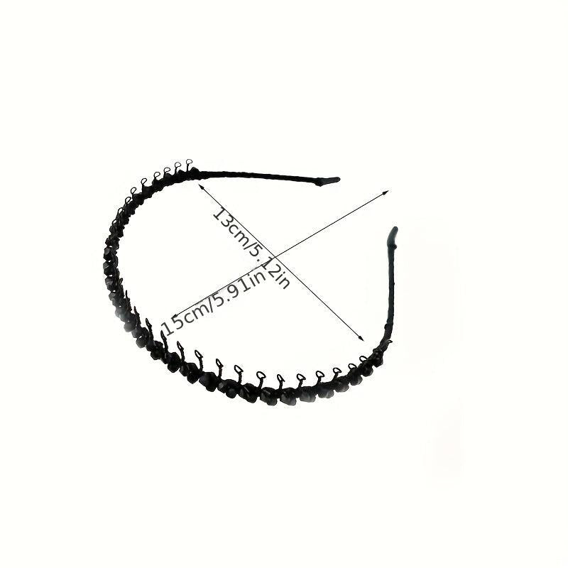 Metal Tooth Headband Rhinestone Beaded Hair Band Retro Style Head Hoop