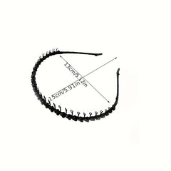 Metal Tooth Headband Rhinestone Beaded Hair Band Retro Style Head Hoop