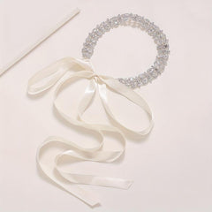 Rhinestone Headband Head Jewelry Bridal Hair Accessories With Ribbon