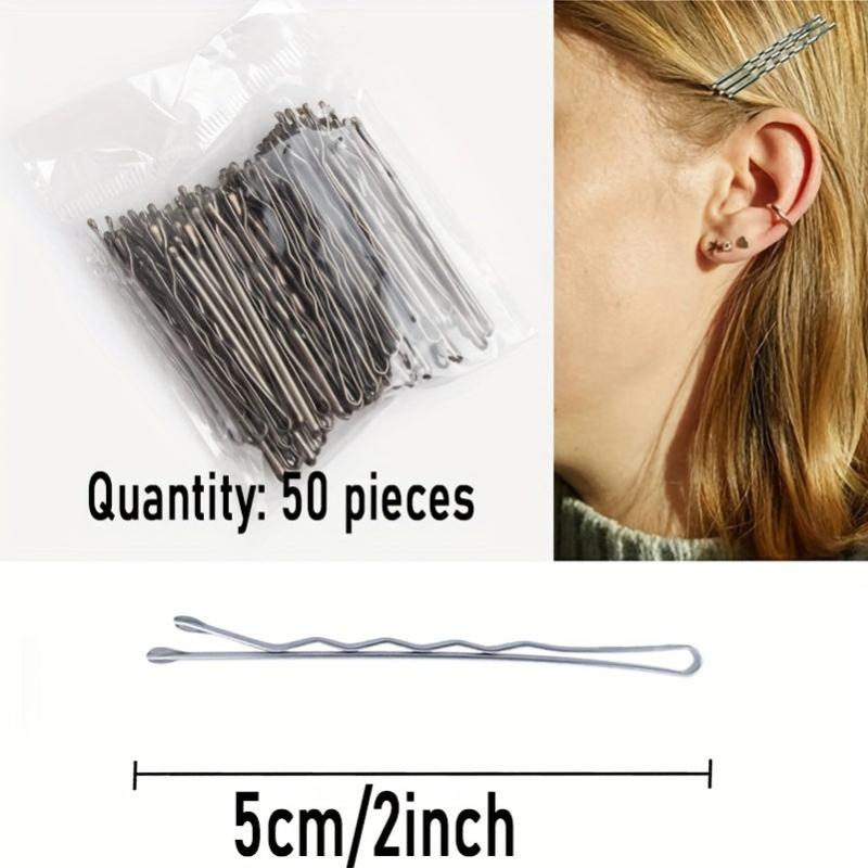 50pcs Silvery Long Bobby Pins for Thick Hair