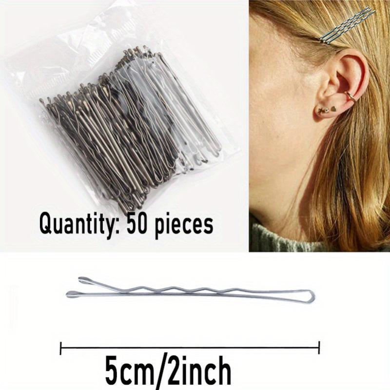 50pcs Silvery Long Bobby Pins for Thick Hair